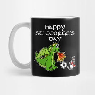 Happy St. George's Day Dragon Football Funny England Mug